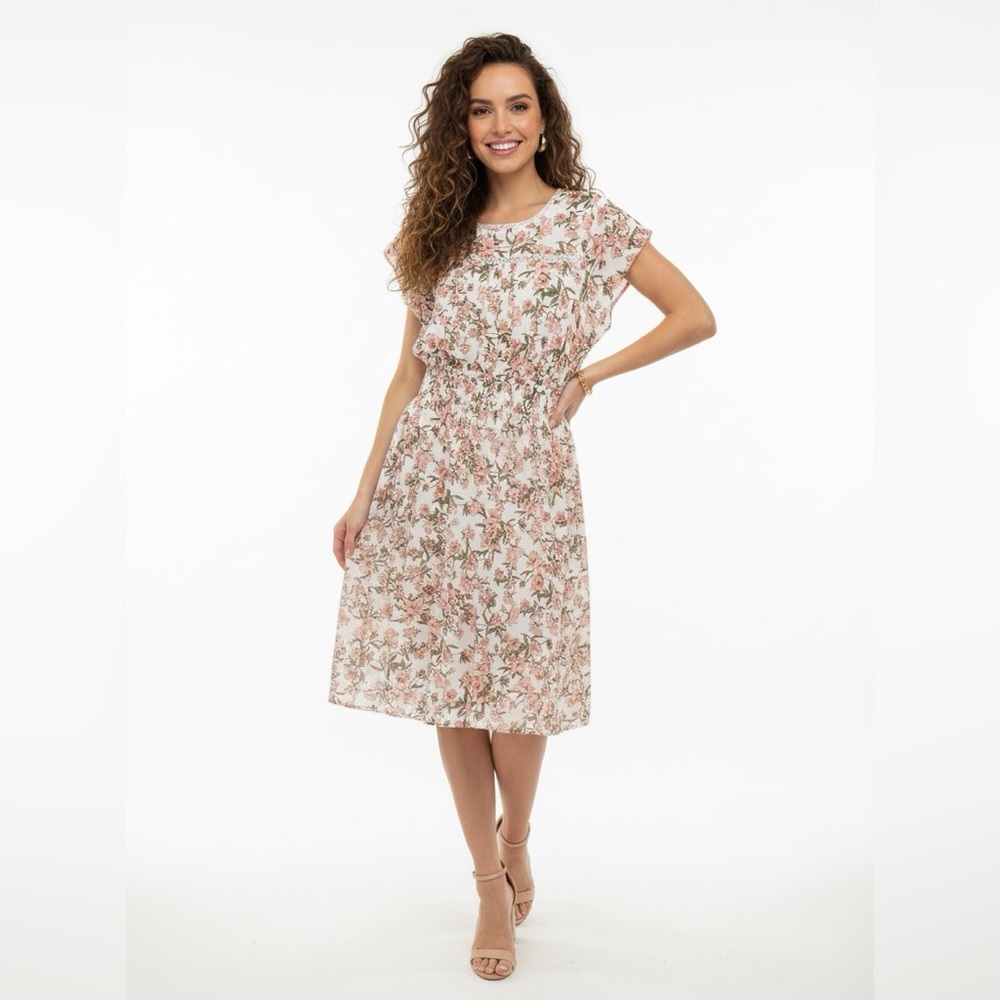 FLORAL DRESS WHITE & PINK REBORN J COASTAL COWGIRL